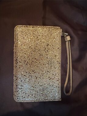 Coach Glitter Wristlet Clutch - Gold Sparkle